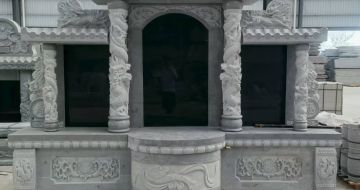 自贡 芝麻灰高档墓碑，土墓，可定制