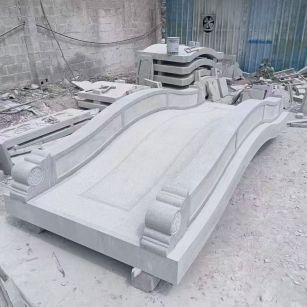 自贡 芝麻灰花岗岩园林景观 小石桥