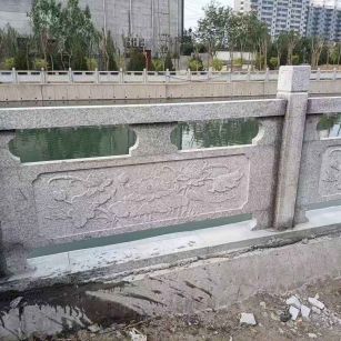 自贡 芙蓉白大花桥梁、河道，石材栏杆、围栏、护栏