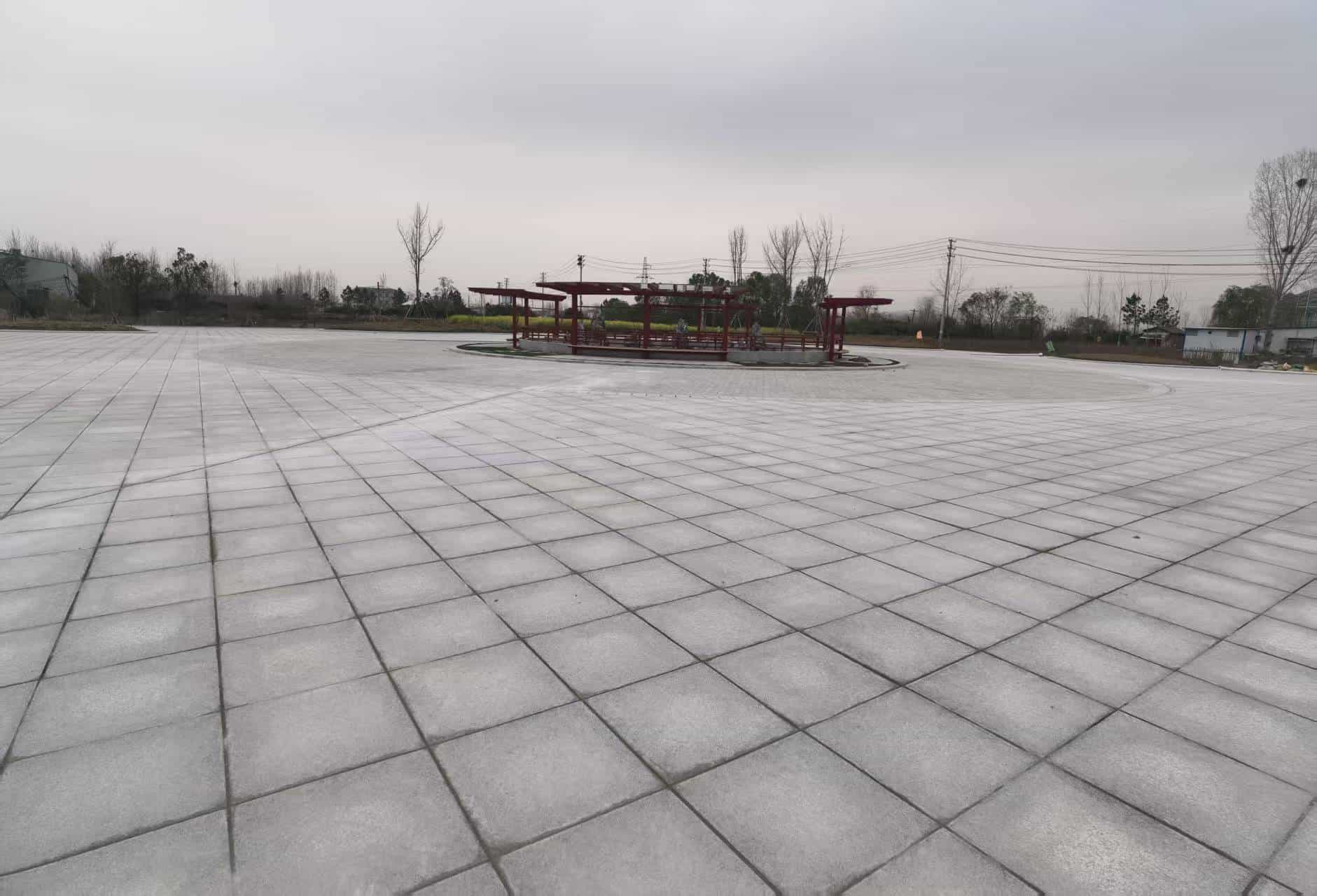 自贡 芝麻白火烧面-公园广场地铺效果