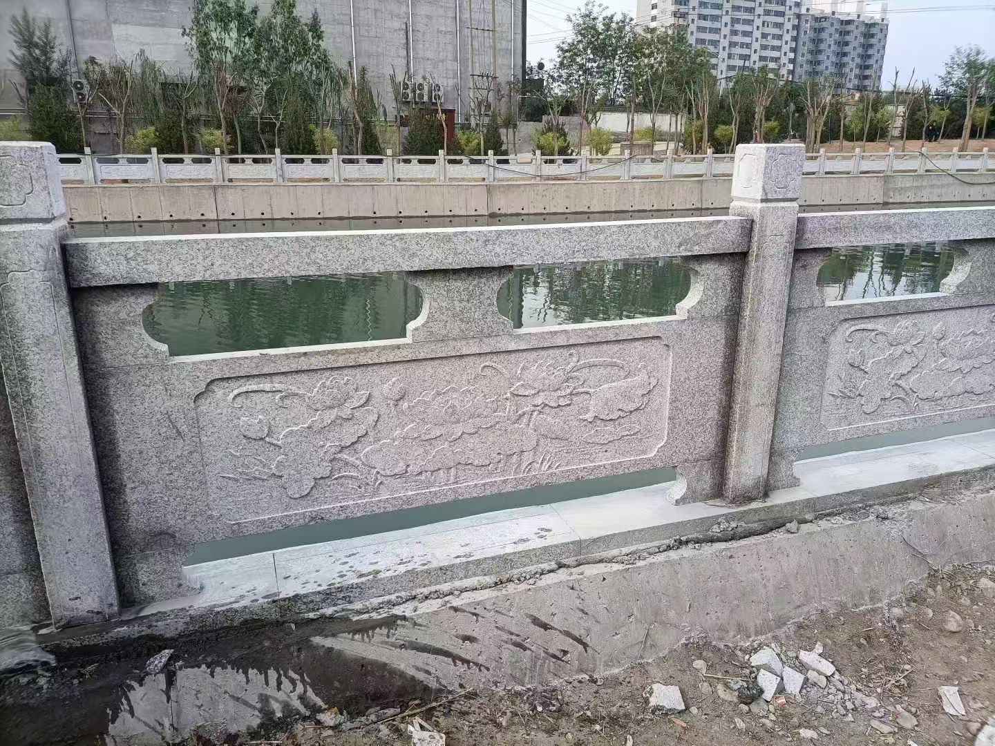 自贡 芙蓉白大花桥梁、河道，石材栏杆、围栏、护栏