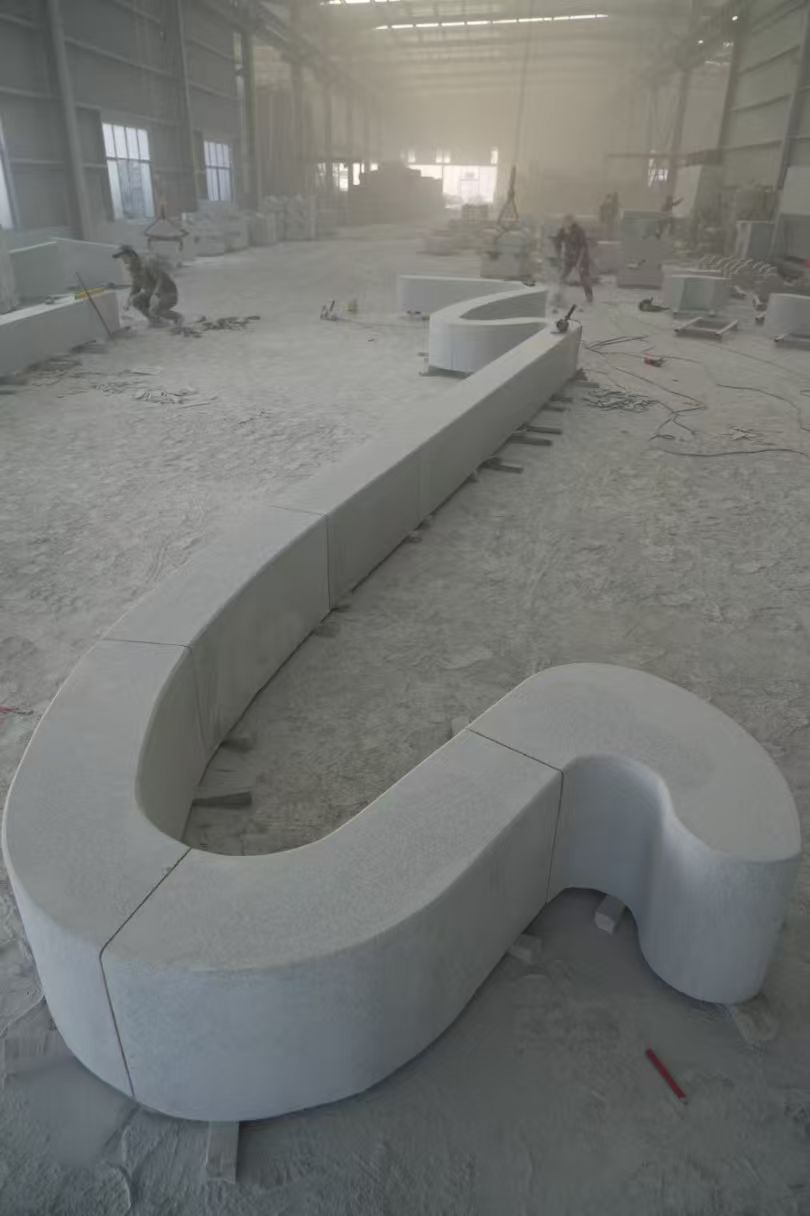 自贡 花岗岩整石坐凳拼装